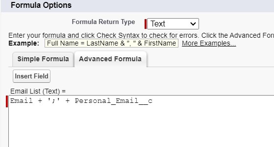 Formula For Email List